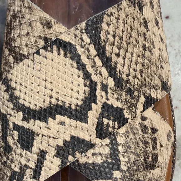 Franco Sarto Kayleigh slingback sandals in a snakeskin print leather. - Picture 3 of 11